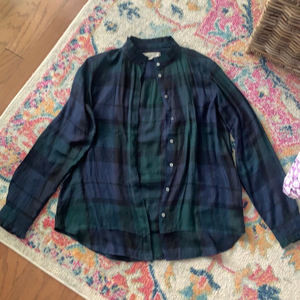 Loft Plaid Print Button Down - image 1